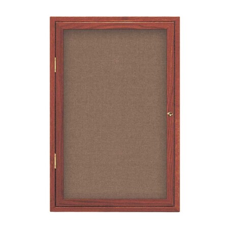 United Visual Products Single Door Enclosed Radius EZ Tack Board, 24"x36", White/White UV7001EZ-WHITE-WHITE